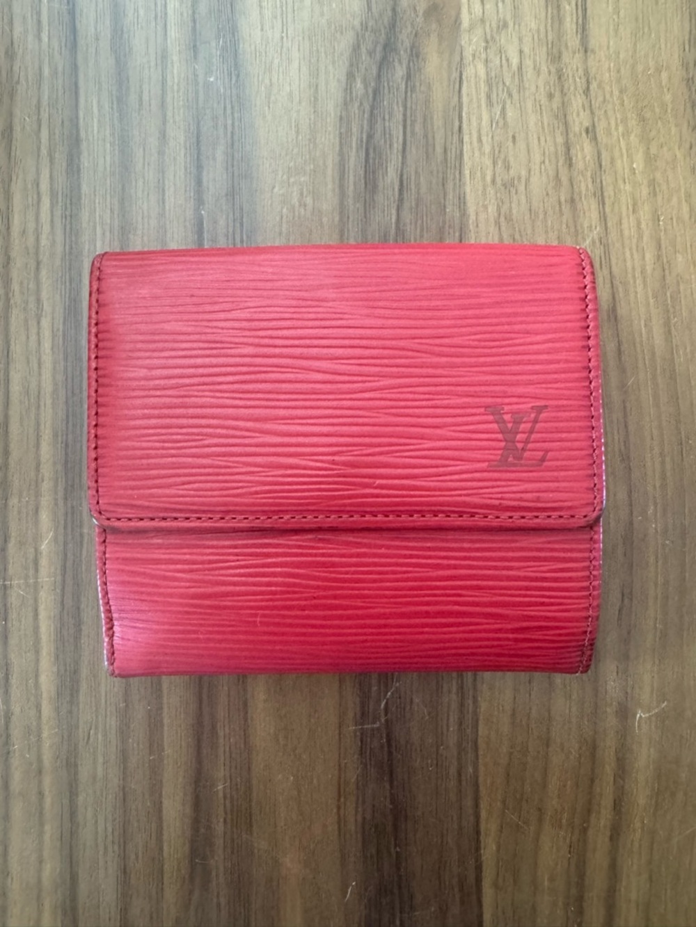 Louis Vuitton Red Epi Leather Compact Trifold Wallet
